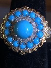Natural Arizona Sleeping Beauty Turquoise Ring, Vermeil YG & Platinum, SS — photo 6