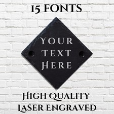 Targa Diamante Ardesia Personalizzata Qualsiasi Testo Insegna Personalizzata Ricordo Inciso Regali
