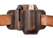 LeatherMan Pocket Knife Multitool Sheath  EDC Belt Organizer for Flashlight, Pen