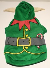 Dog Hoodie Sweater Costume ELF Christmas Holiday Pullover 10" Back Length