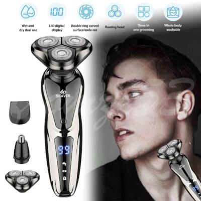 Men Wet/Dry Electric Shaver Trimmer Rotary Razor Beard Shaving USB ...