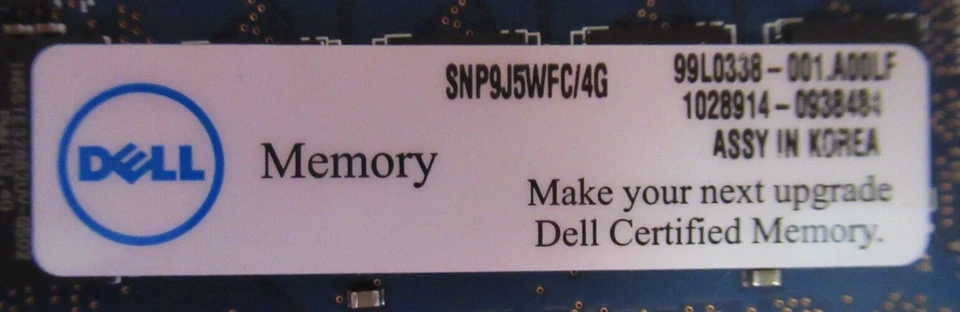 Dell SNP9J5WFC/4G 8GB (2x4GB) PC3-10600 DDR3-1333MHz CL9 240P DIMM 1.35V Memory - Image 4 of 4