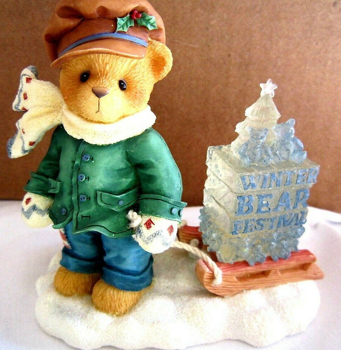 Cherished Teddies By Enesco JAMES Christmas Bear W/ Sled NEW nib 