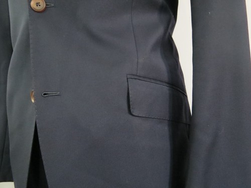 Sebastien Grey Hand tailored Solid Navy blue two button slim cut suit 44 R - Picture 4 of 18