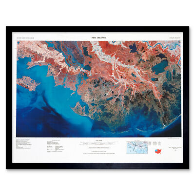 USGS 1979 Geologische Karte New Orleans La Wandkunstdruck gerahmt 12x16