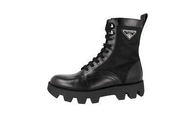 Men’s Prada Monolith Boots Size 10 Brand New Prada Monolith brushed leather and Re-Nylon boots with pouch  main image 2