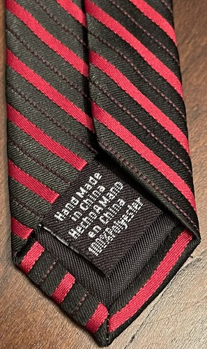 Apt. 9 Red Black Hand Made Polyester Men’s Neck Tie Made in China - Picture 6 of 10
