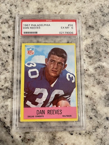 PSA 6 1967 PHILADELPHIA DAN REEVES #58 RC EX/MT FUTURE HOF ROOKIE