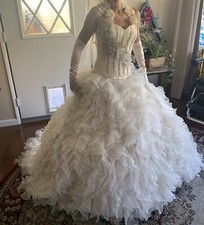 New Vintage Wedding Dress, Ivory Silver Size 6