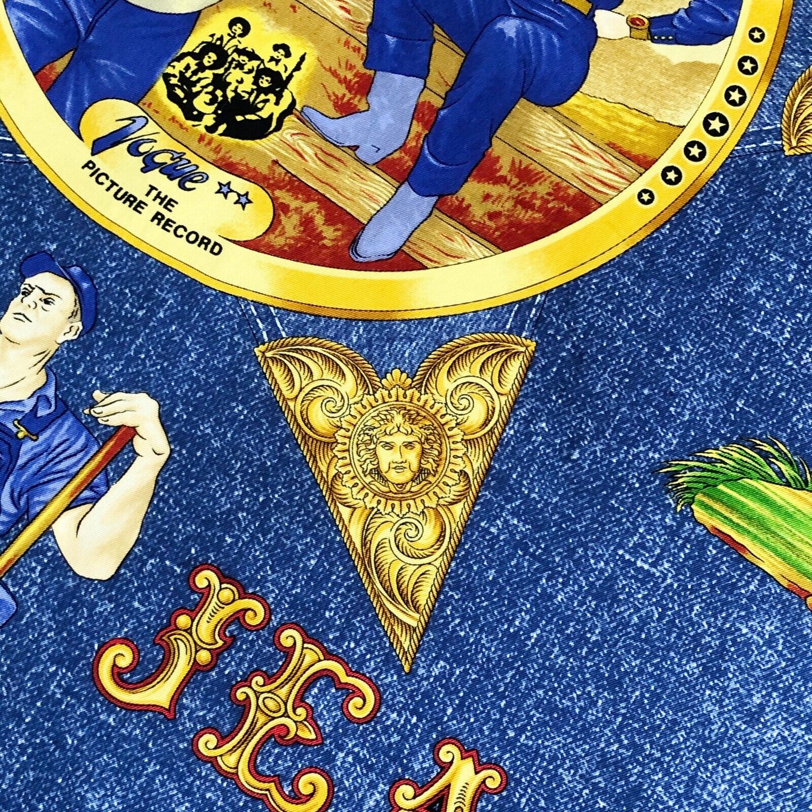 GIANNI VERSACE silk scarf Blue Jeans & Medusa hea… - image 15