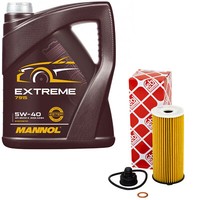 MotoröL Set 5W-40 5 Liter + ÖLfilter 47224 FüR Bmw 2Er 218I Mini Cooper F56 F55