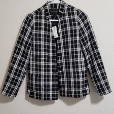 Black and White Plaid Blazer
