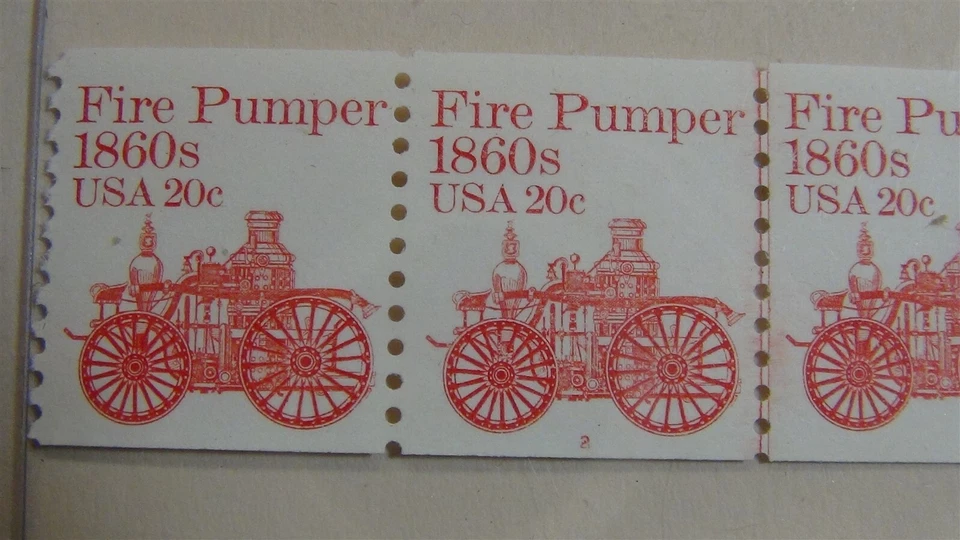 Stampsweis USA Rarest Plate strip of 1908 pl #2 LP pumper stamp high value - Image 3 of 4
