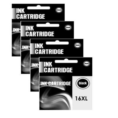 4x 16XL Schwarze Tintenpatronen für Epson WF-2750 WF2750 Drucker Nicht-Zubehör-Hersteller 16 Stift
