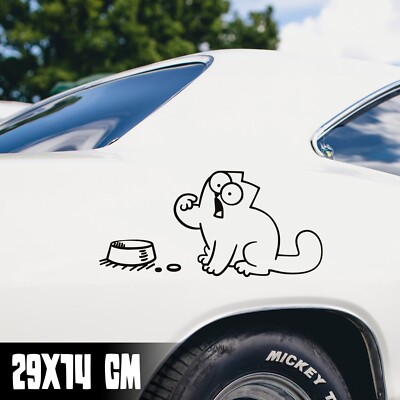 AUTO AUFKLEBER ''SIMON'S CAT HUNGRIG'' 29X14CM KATZE NAPF STICKER FUN JDM #0092