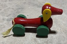 Vintage Brio Sweden Wood Dachshund Dog