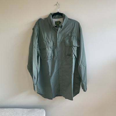 Cabelas Guidewear Men's Button Up Shirt Hiking Outdoors Vented Size Large Nylon