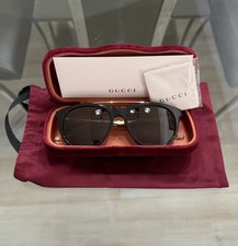 Gucci GG0559S 001 Black Gold Crystal Sunglasses 54-18