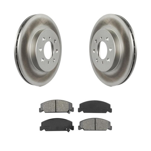 Front Brake Rotors and Pads Kit for Honda Civic 4Lug, OE9J7 Coated Semi-Metallic
