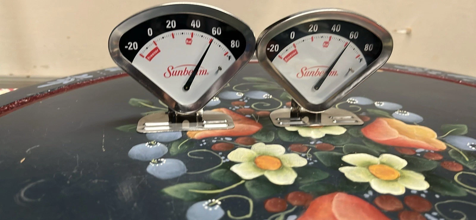 Sunbeam Thermometer Freezer Refrigerator -20 to 80 Deg Vintage Tested Working