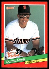 Darren Lewis 1991 Donruss The Rookies #35 Giants MLB READ FREE SHIP AutographDen