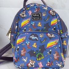 Disney Loungefly Fantasia Villains & Friends Allover Print Mini Backpack