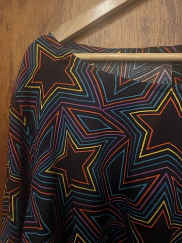 SUGARHILL BRIGHTON rainbow star explosion ronnie puff sleeve top size 22 BNWT - Picture 4 of 6