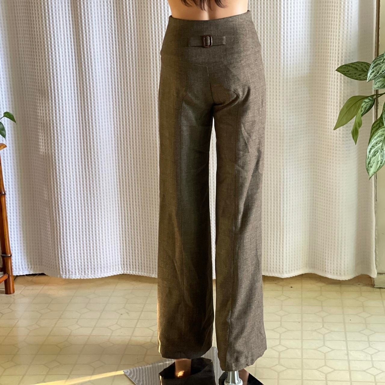 Vintage Y2K Paala High Waisted Wide Leg Trousers Brown Button Fly Academia Sz 4