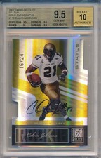 CALVIN JOHNSON 2007 Donruss ELITE STATUS Gold AUTO /24 ROOKIE RC BGS 9.5 Pop 1