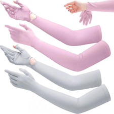 2 Pairs UV Protection Driving Gloves Long