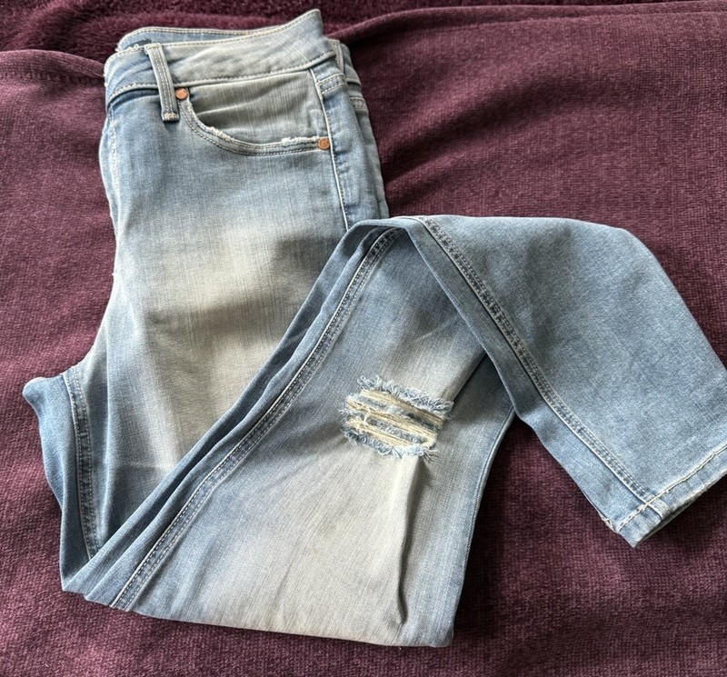 Level 99 Womens Jeans Size 28 Blue Skinny Mid Rise Ankle Distress