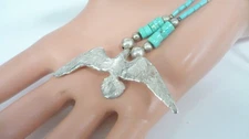 Estate Sterling TurquoiseJohnathan Livingston Seagull Southwestern Necklace WOW
