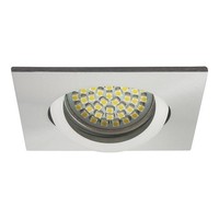 "Einbaurahmen MR16/GU10 -Eckig/Schwenkbar- \"Evit\" 70-75Mm Da Aluminium GebüRstet"