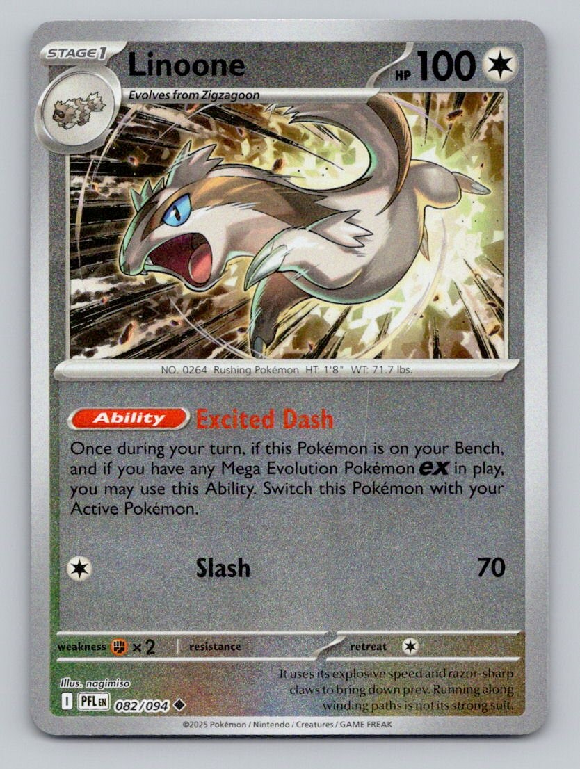 Reverse Holo Linoone 082/094 Uncommon Phantasmal Flames Pokemon
