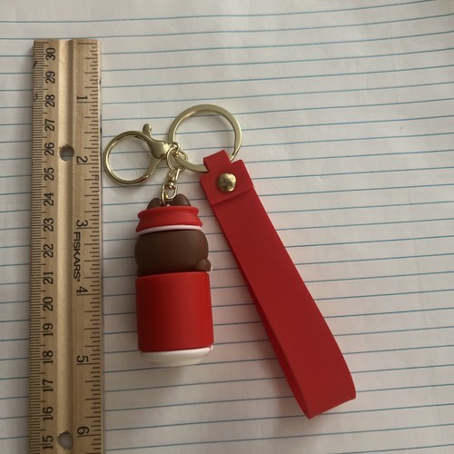 Labubu In Coca Cola Can Rubber & Metal Keychain Red Coca Cola Strap New! - Picture 2 of 2