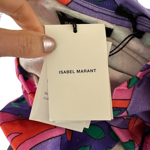 Camiseta ISABEL MARANT Zinalia recortada colorida patrón geométrico para mujer pequeña - Imagen 5 de 10