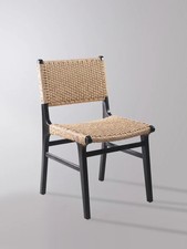 Solid Wood Synthetic Water Hyacinth Woven Dining Chair - New - Clearance Job Lot