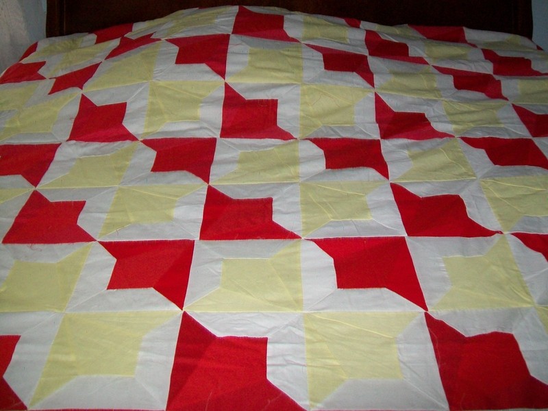 VINTAGE QUILT TOP HAND STITCHED