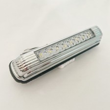 Hot Rod License Plate Light With Back-up Light Led- Chrome Art Deco Style.