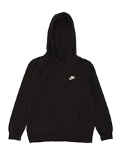 NIKE Womens Hoodie Jumper UK 14 Medium Black Cotton GH05