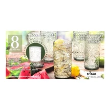 Tritan 8-piece Unbreakable Tumbler Set, 23 fl. oz Each, Green Color