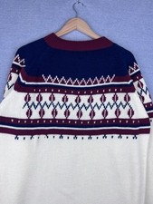 Vintage 70 80s JC Penney Nordic Fair Isle Cable Knit Acrylic Sweater Mens M
