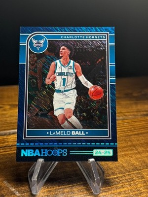 2024-25 NBA HOOPS BLUE SHIMER LAMELO BALL CARD #182 201/299 CHARLOTTE HORNETS