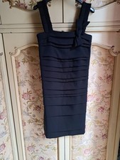 ABITO DONNA TUBINO NERO ELEGANTE TAGLIA 44 LUCIANO PAVAROTTI