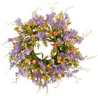 Artificial Lavender Flower Garland Wreath for Balcony and Entryway Decor