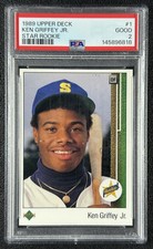 KEN GRIFFEY JR. PSA 2 1989 UPPER DECK #1 STAR ROOKIE RC MARINERS 6818