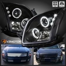 Black Fits 2006-2009 Ford Fusion Led Halo Projector Headlights Headlamps Lhrh