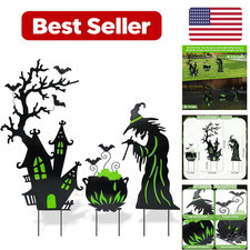 Outdoor Halloween Yard Signs Decorations - 3 Pack 21.2 x 9.5 Metal