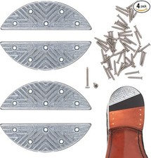 4 PCS Metal Heel Plates Sole Repair Kit for Shoes  Boots with Screws and Nail