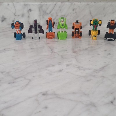 Transformers 7pc Mini Transforming Robot Vehicle Figures Mixed Lot Unboxed
